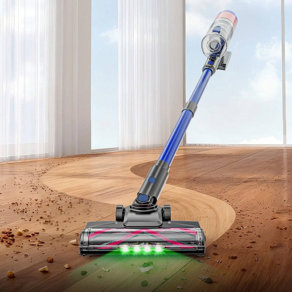 Brosse motorisée à LED verte qui révèle la poussière