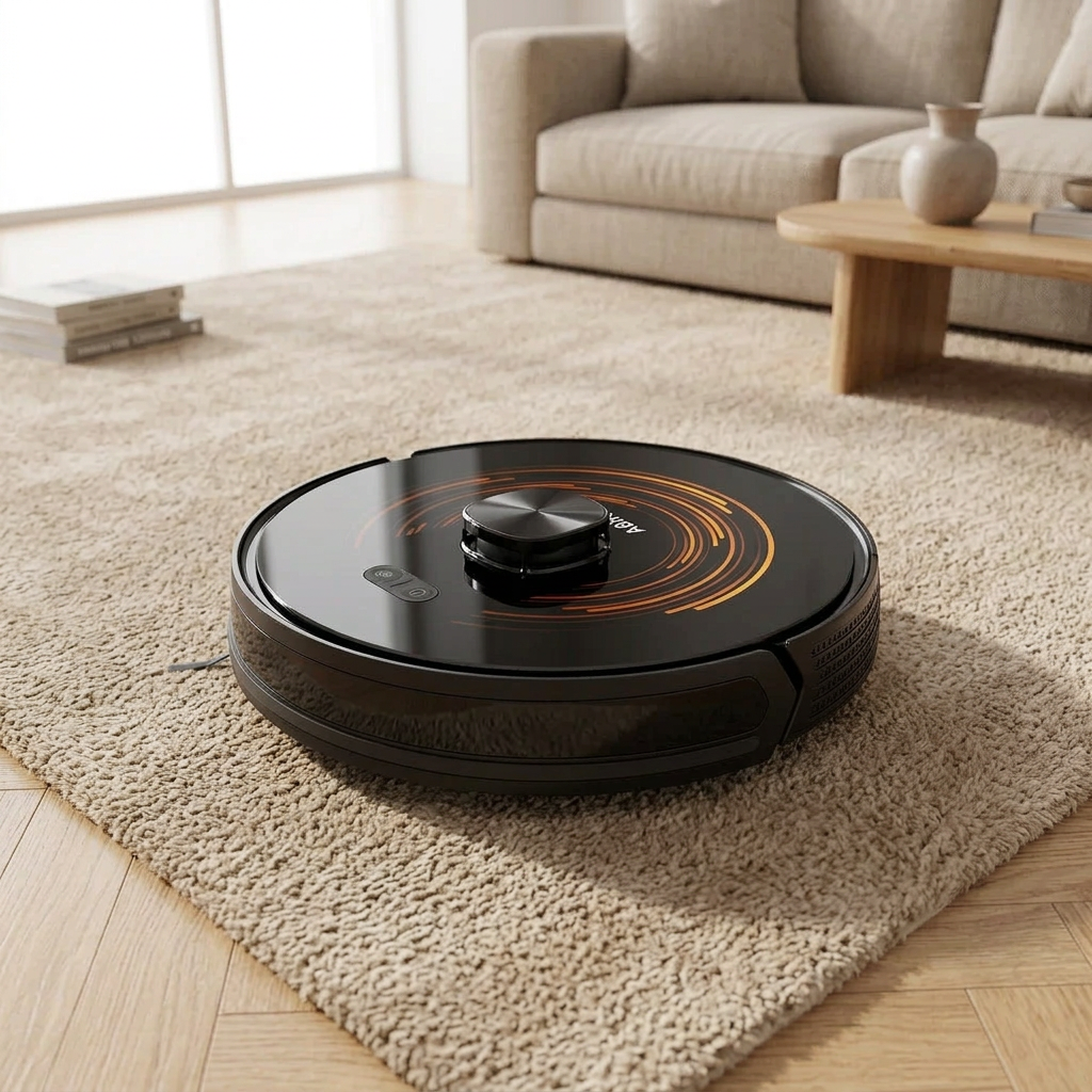 Robot aspirateur laveur sur un tapis épais, boost tapis automatique